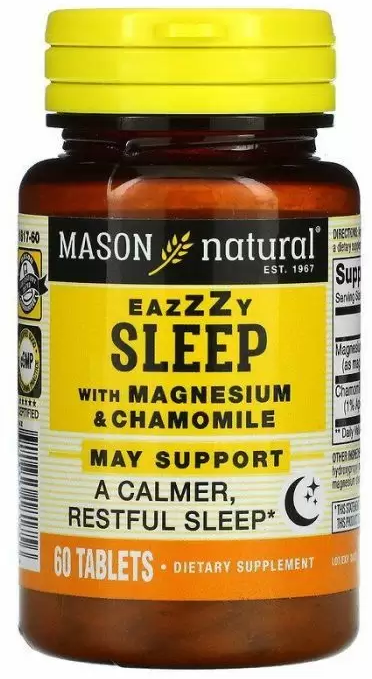 

Mason Natural Eazzzy sleep with Magnesium & Chamomile Формула для сну 60 таблеток