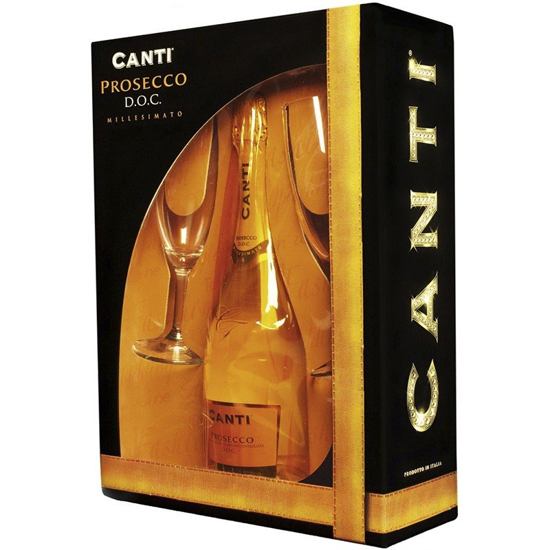 Акція на Вино Canti Prosecco Millesimato (0,75 л) Gb + 2 glasses (BW32791) від Stylus