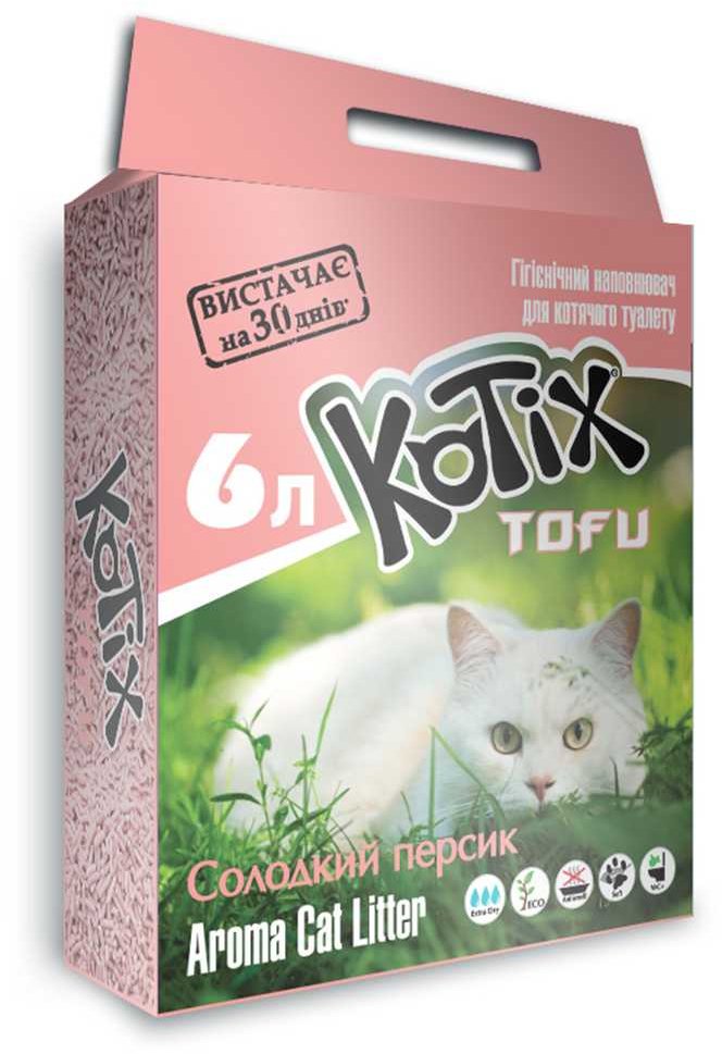 Акція на Наполнитель Kotix Tofu Honey Peach для котов 6 л від Stylus