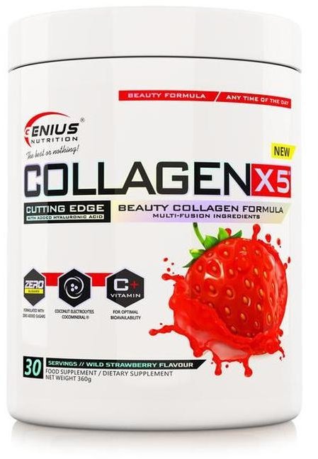 Акція на Genius Nutrition Collagen X5 Wild Strawberry Коллаген 360 г від Stylus