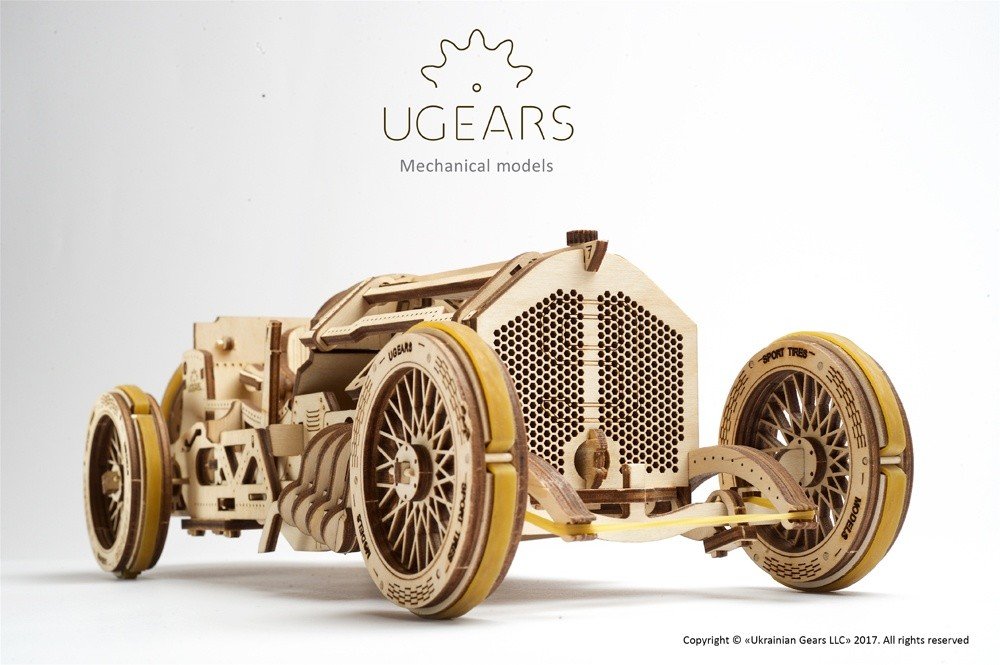 Акція на Механічний 3D пазл Ugears "Спорткар U-9 Гран-прі" (70044) від Y.UA