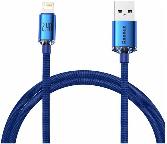 

Baseus Usb Cable to Lightning Crystal Shine Series 2.4A 1.2m Blue (CAJY000003)