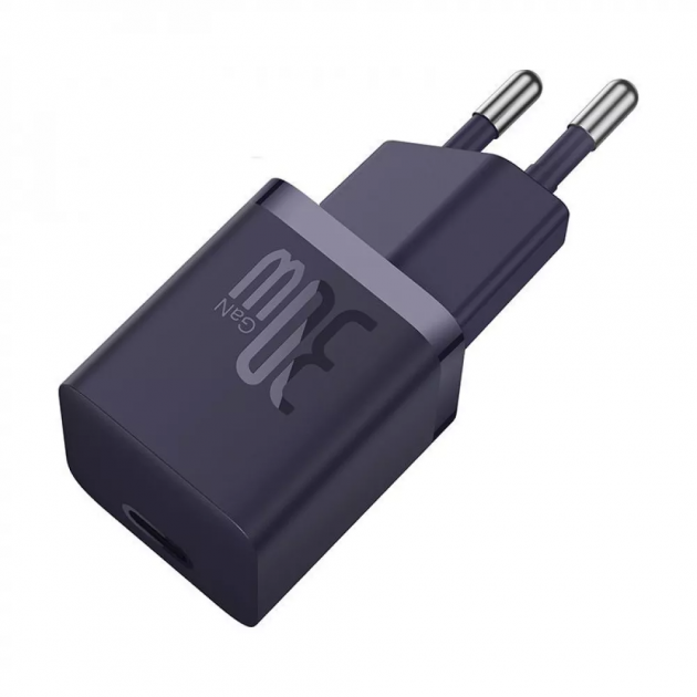 Акція на Baseus USB-C Wall Charger GaN5 1C 30W Purple (CCGN070705) від Stylus