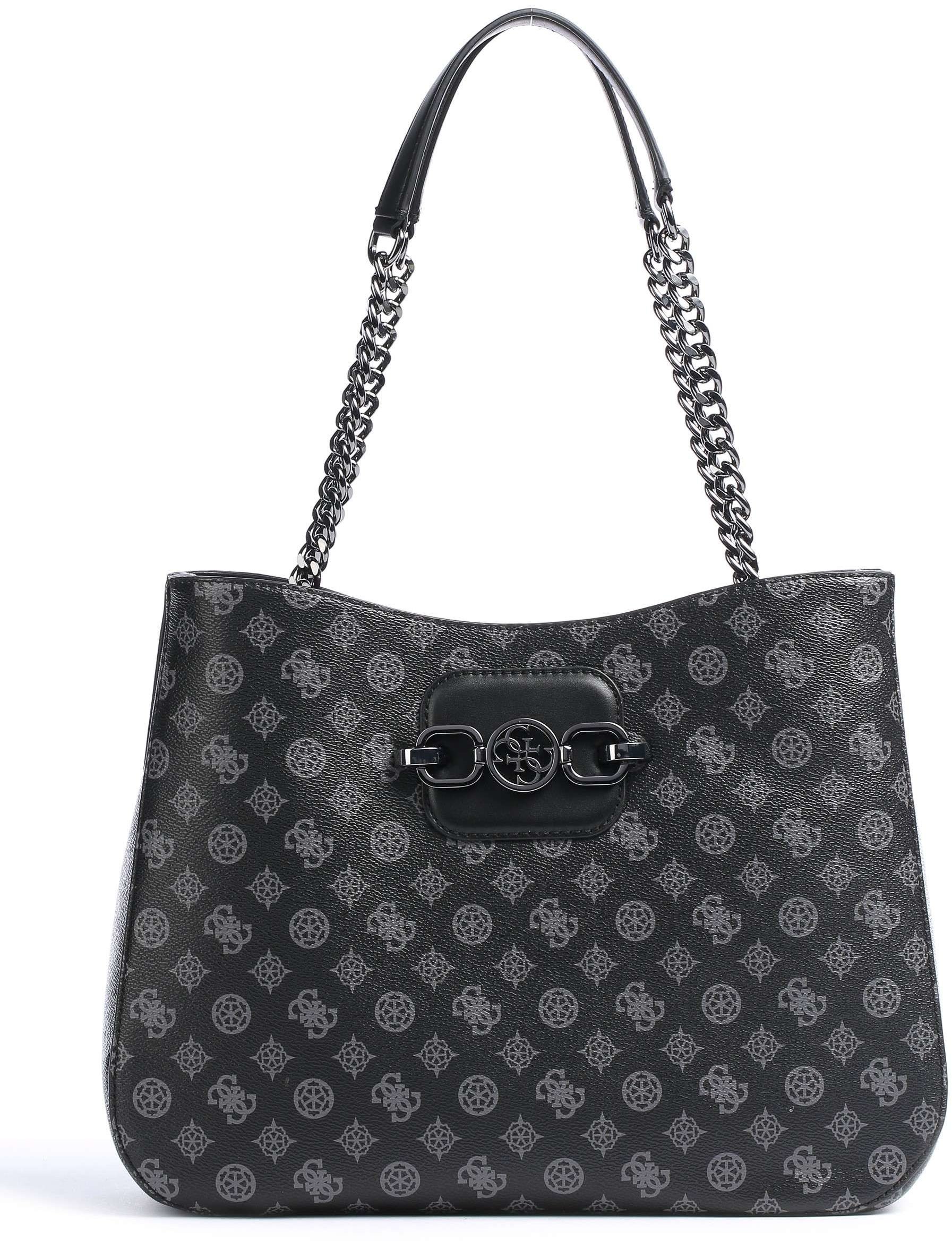 

Женская сумка тоут Guess Hensely Logo Girlfriend Tote темно-серая (HWPM8378230-CMT)