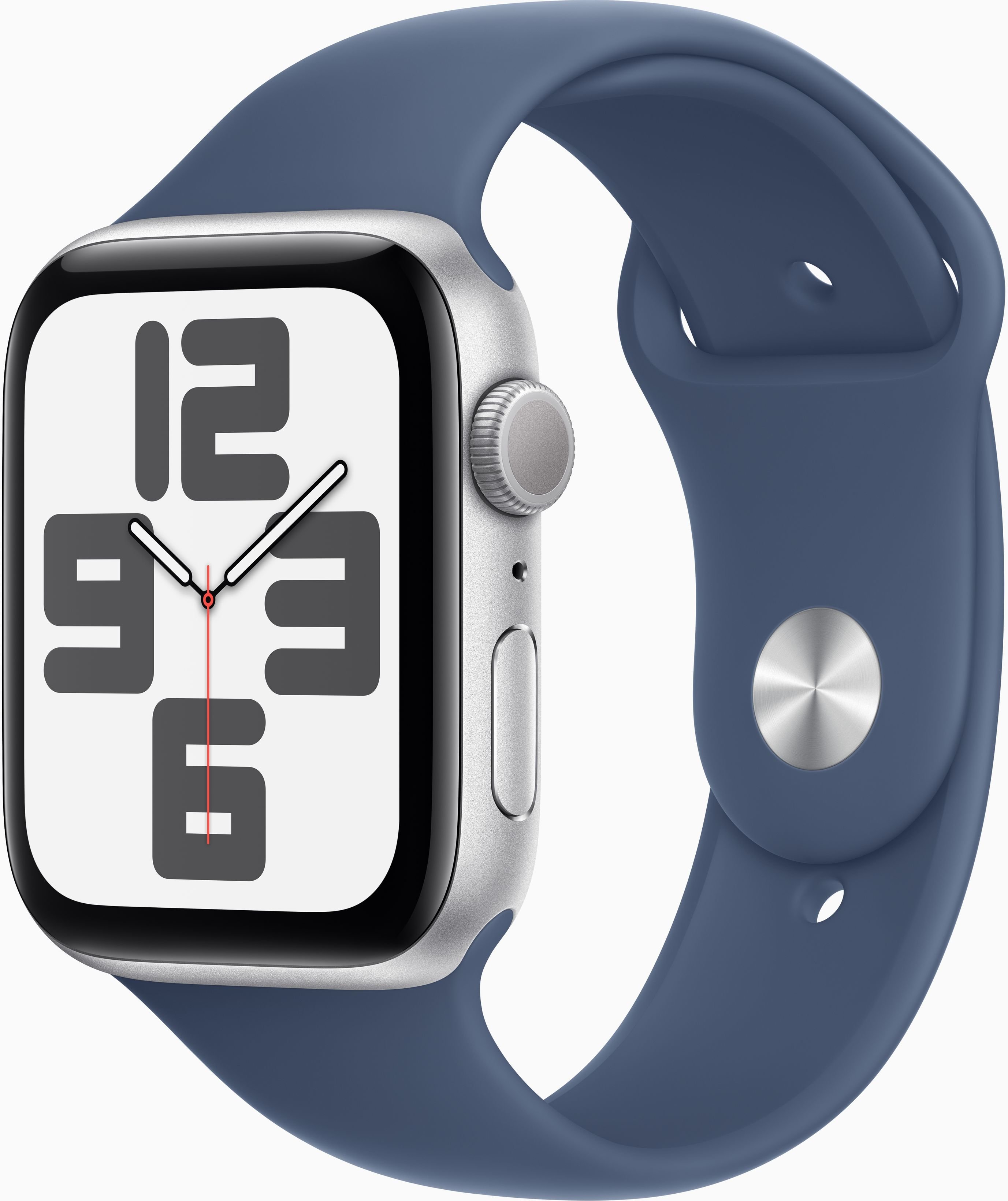 Акція на Apple Watch Se 2 2024 44mm Gps Silver Aluminum Case with Denim Sport Band - M/L (MXER3) від Stylus