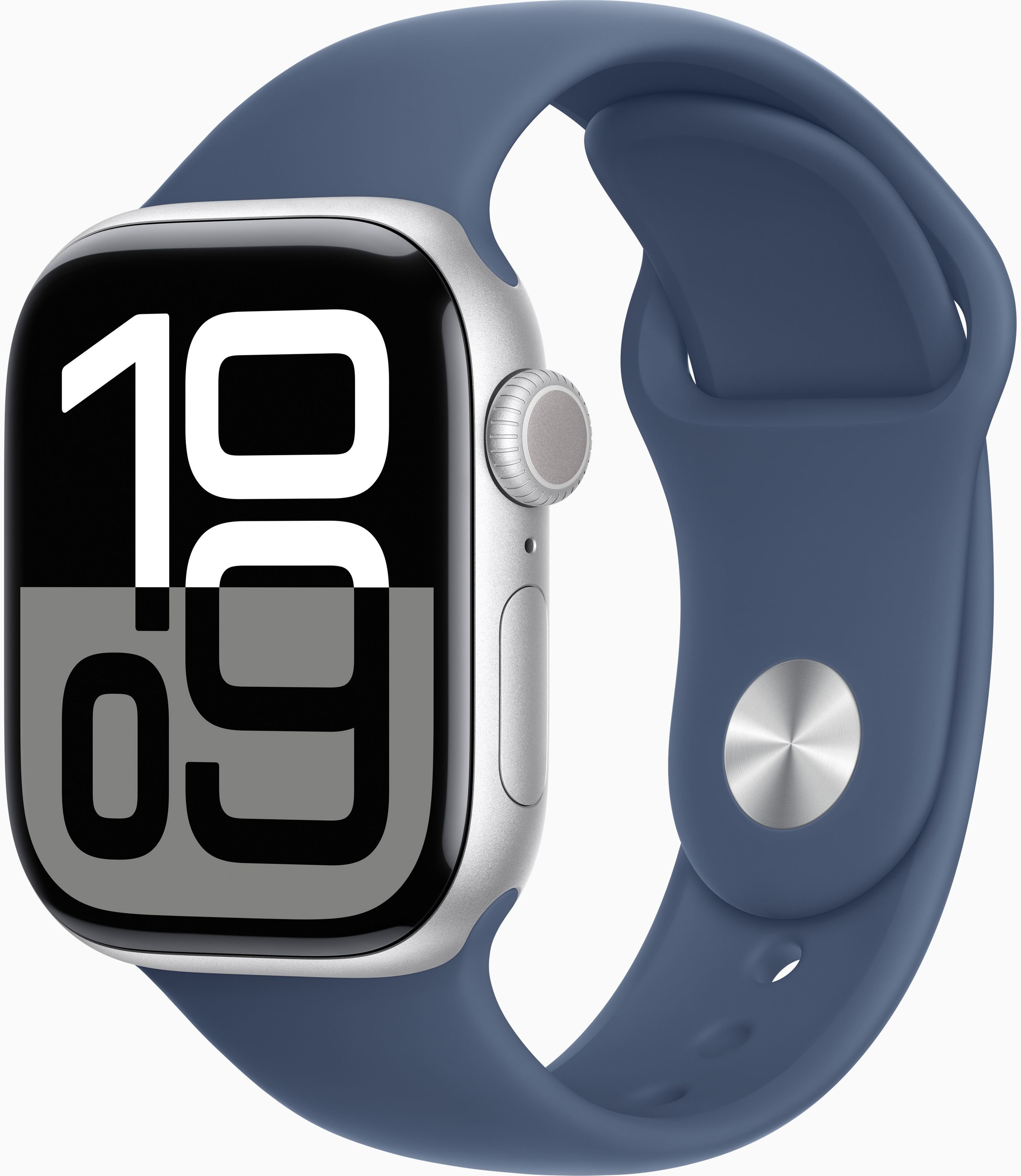 Акція на Apple Watch Series 10 42mm Gps Silver Aluminum Case with Denim Sport Band - S/M (MWWA3) від Stylus