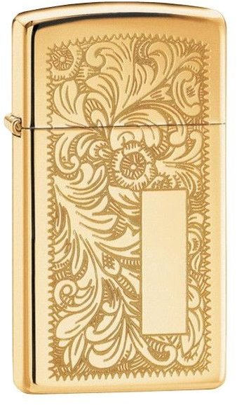 

Зажигалка Zippo узкая Venetian High Polish Brass (1652B)