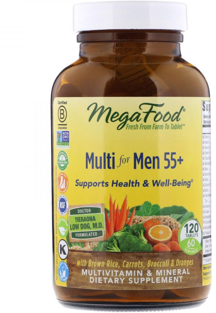 

MegaFood Multi for Men 55+ 120 Tabs Витамины для мужчин без железа 55+