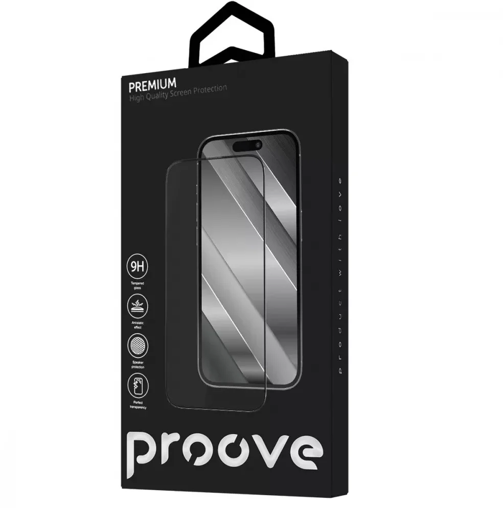 

Proove Premium Tempered Glass Black для iPhone 16 / 15 / 14 Pro