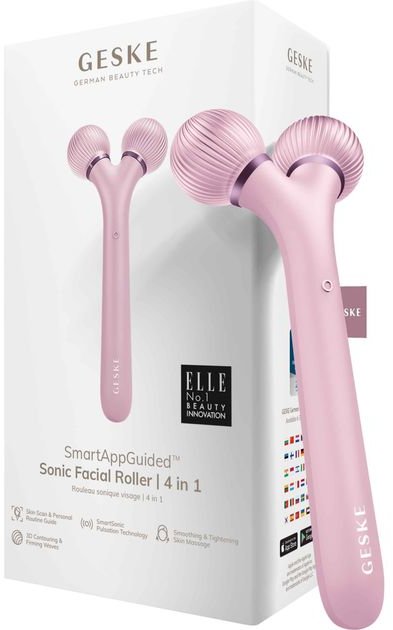 Акція на Звуковой ролик для лица Geske Sonic Facial Roller 4 в 1 Pink (GK000040PK01) від Stylus