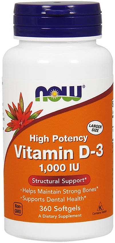 

Now Foods Vitamin D-3 1,000 Iu Softgels 360 caps