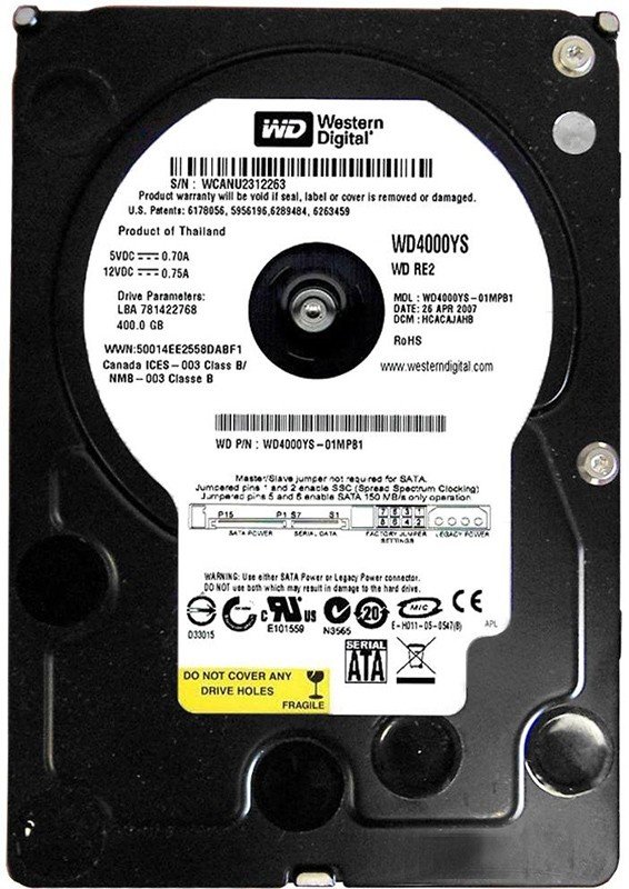 

Wd Enterprise RE2 400 Gb (WD4000YS)