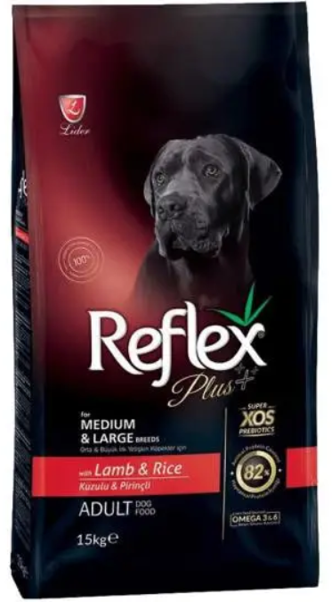 

Cухой корм Reflex Plus Adult Dog Food with Lamb & Rice for Medium & Large Breeds для собак средних и больших пород с ягненком и рисом 3 кг (RFX-105)