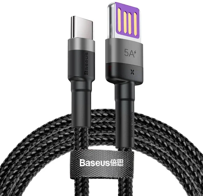 Акція на Baseus Usb Cable to USB-C Cafule Hw Quick Charging 40W 5A 1m Gray/Black (CATKLF-PG1) від Stylus