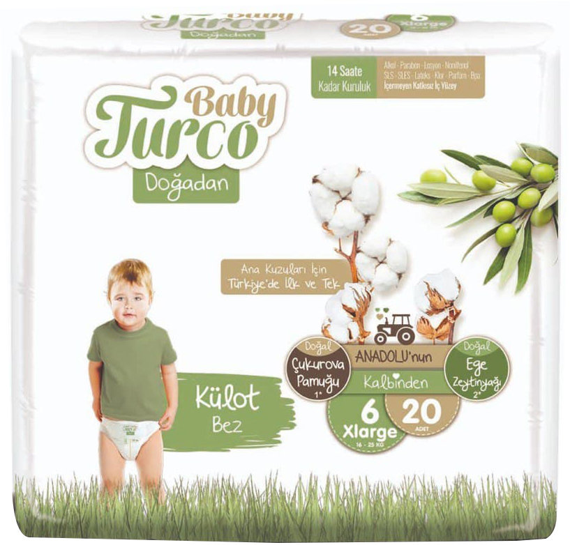 

Подгузники детские Baby Turco 6 XL, 16+ кг, 20 шт (8682241200078)