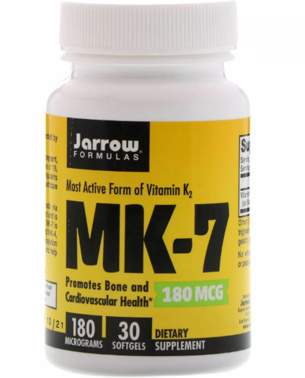 

Jarrow Formulas Vitamin K2 (MK-7) 180 mcg активна форма вітаміну K2 (MK-7) 30 капсул