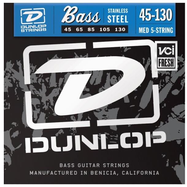 

Струны Dunlop DBS45130 Stainless Steel Medium 5 String 45-130