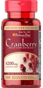 

Puritan's Pride Cranberry Fruit Concentrate with C & E 4200 mg 100 caps