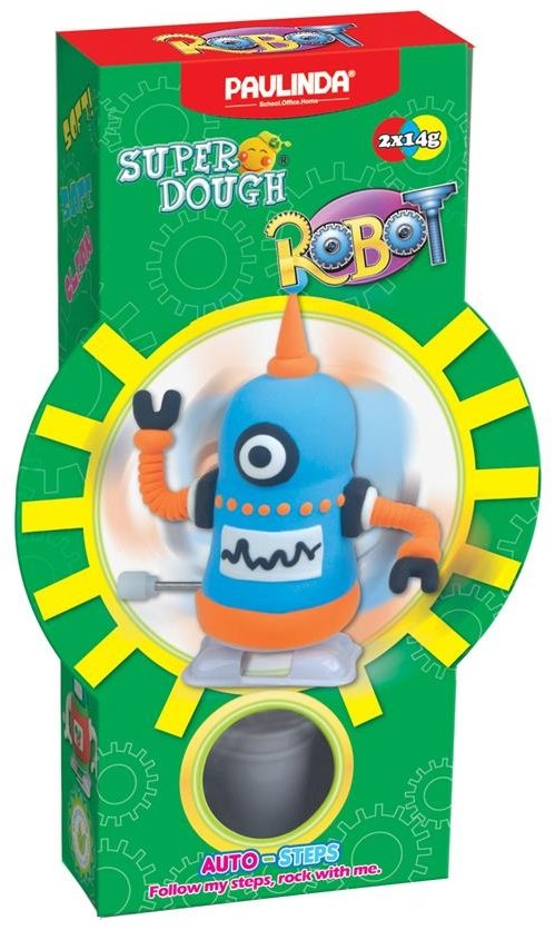 

Масса для лепки Paulinda Super Dough Robot заводной механизм (шагает), голубой PL-081178-6