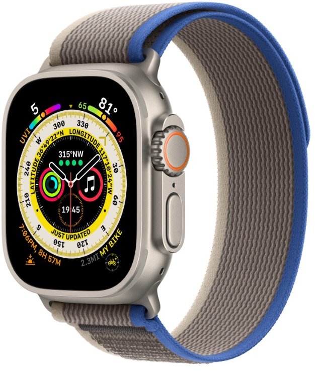 

Apple Trail Loop Blue/Gray Size S/M (MQEJ3) for Apple Watch 44/45/49mm