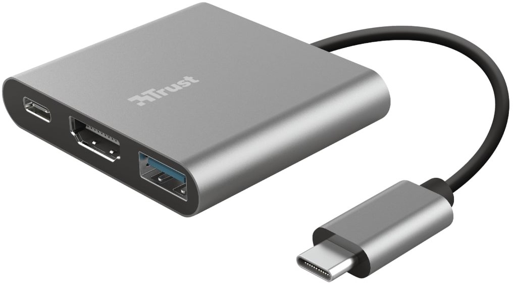 Акція на Trust Adapter Dalyx USB-C to USB-C + Hdmi + Usb Grey (23772_TRUST) від Y.UA