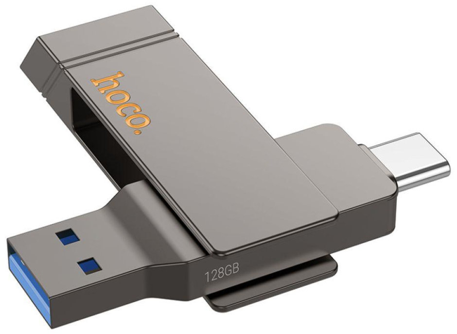 Акція на Hoco 128GB UD15 Clever Dual Usb 3.2/Type-C Gray від Stylus