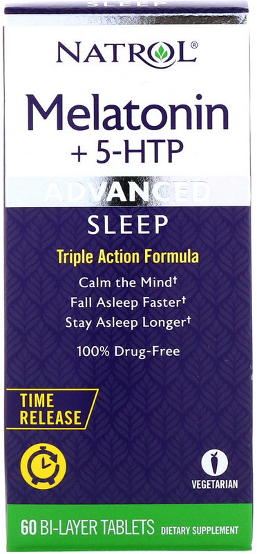 

Natrol Melatonin + 5-HTP, Advanced Sleep, 60 Bi-Layer Tablets (NTL-07229)