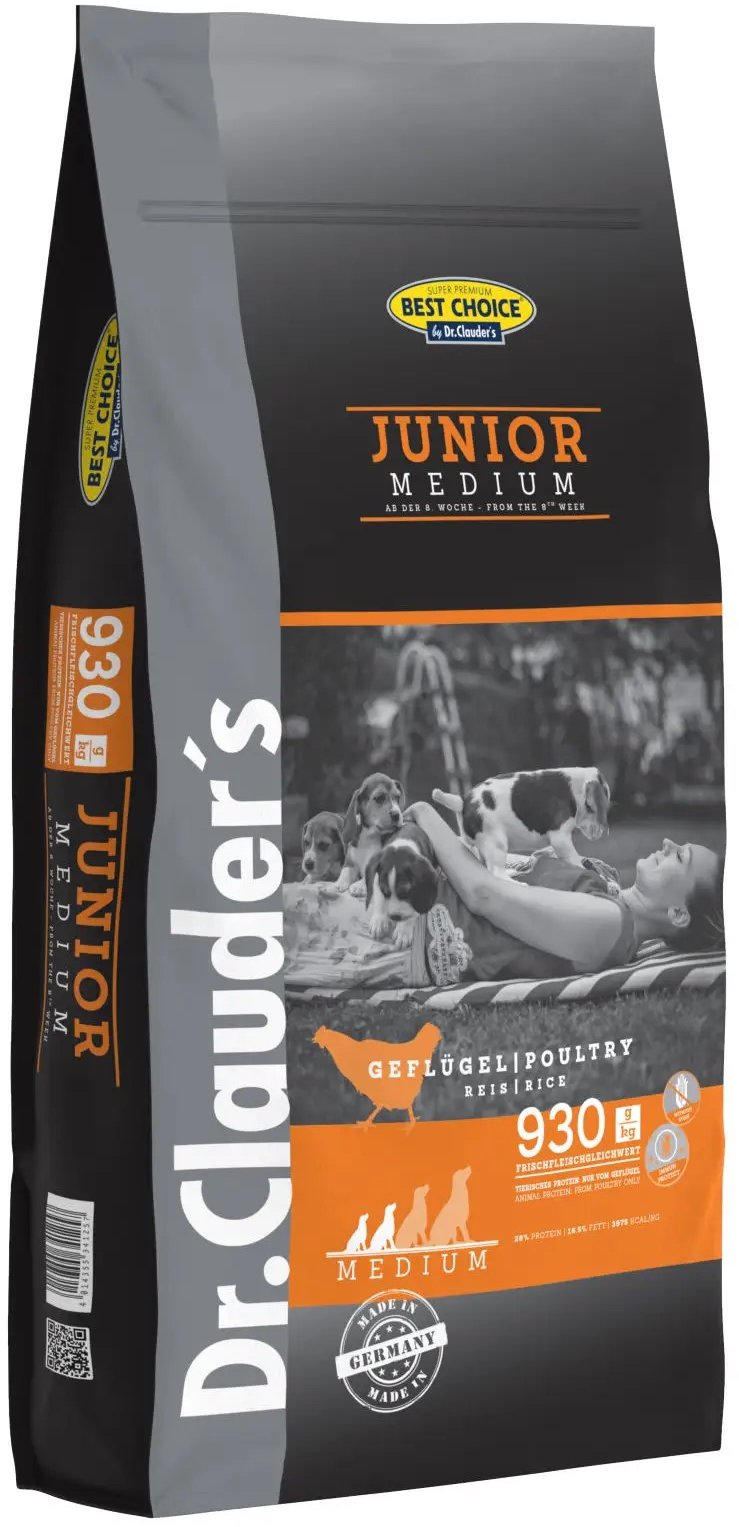 

Сухой корм Dr.Clauder's Best Choice Junior Medium для щенков малых и средних пород 12.5 кг (34001250)