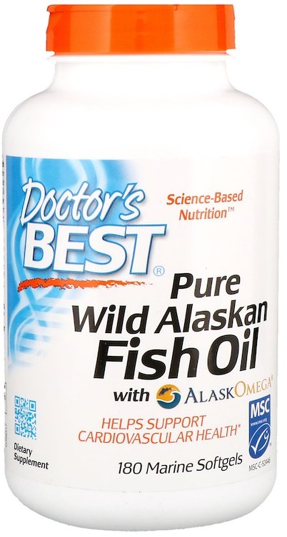 

Doctor's Best, Pure Wild Alaskan Fish Oil with AlaskOmega, 180 Marine Softgels (DRB-00417)