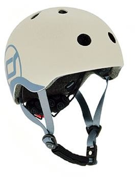 Акция на Шлем защитный детский Scoot&Ride светло-серый, с фонариком, 45-51см (XXS/XS) от Stylus