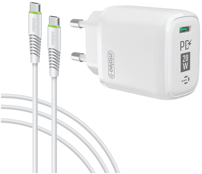 

Intaleo Wall Charger USB-C 20W з USB-C Cable White (TCGQPD120T)