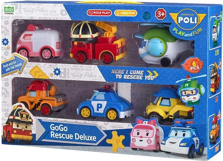 Акція на Игровой набор Robocar Poli GoGo Спасатели делюкс 6 шт (ZR-914) від Stylus