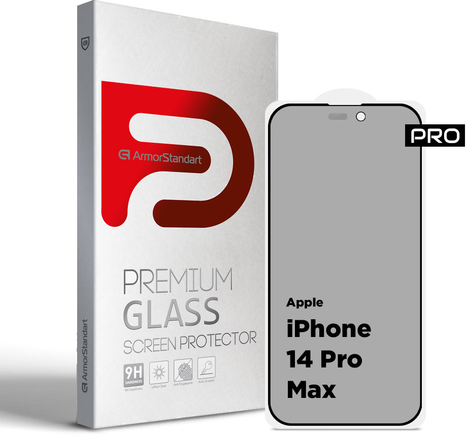 

ArmorStandart Tempered Glass Pro Anti-spy Matte Black for iPhone 14 Pro Max (ARM68605)