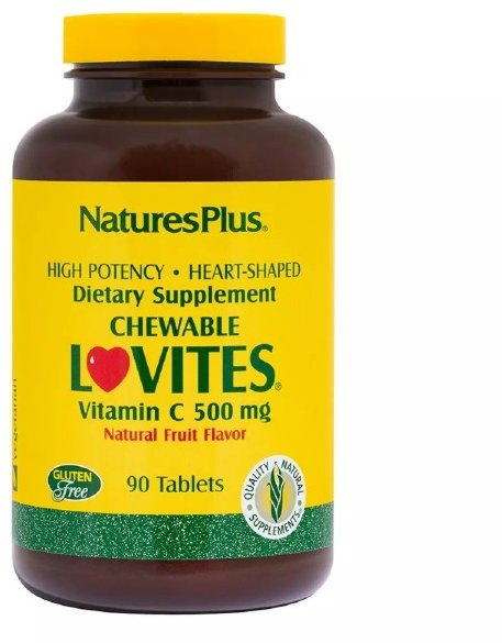 

Natures Plus Lovites Chewable Vitamin C 500 mg, 90 Tablets