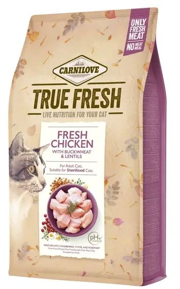 Акция на Сухой корм для взрослых кошек Carnilove True Fresh Cat Chicken с курицей 4.8 кг (172164) от Stylus
