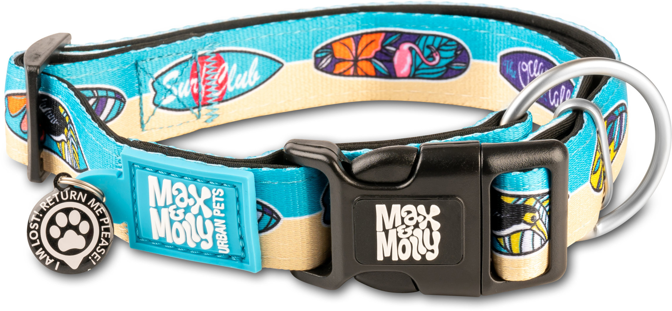 Акція на Ошейник Max & Molly Urban Pets Smart Id Collar - Aloha/S с принтом Алоха (4894512050938) від Stylus