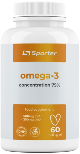 

Sporter Omega 3 1000mg 500 Epa & 250 Dha 60 soft gel / 60 servings