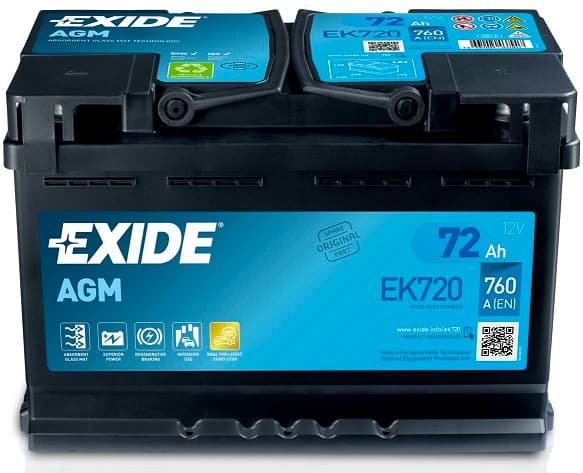 Акція на Автомобильный аккумулятор Exide Agm 6СТ-72 Евро (EK720) від Stylus