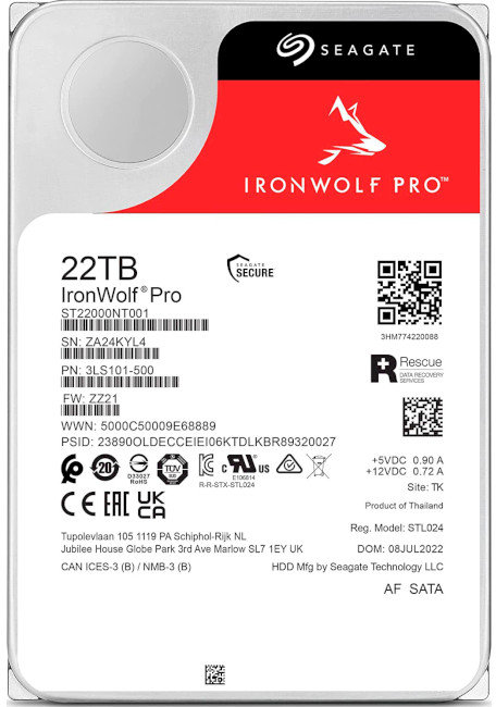 

Seagate IronWolf Pro 22TB (ST22000NT001)