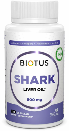 

Biotus Shark Liver Oil Риб'ячий жир з печінки акули 120 капсул