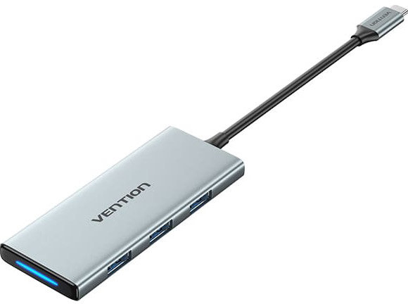 Акція на Vention Adapter USB-C to HDMI+3xUSB3.0+SD/TF+PD 100W (TOPHB) від Stylus