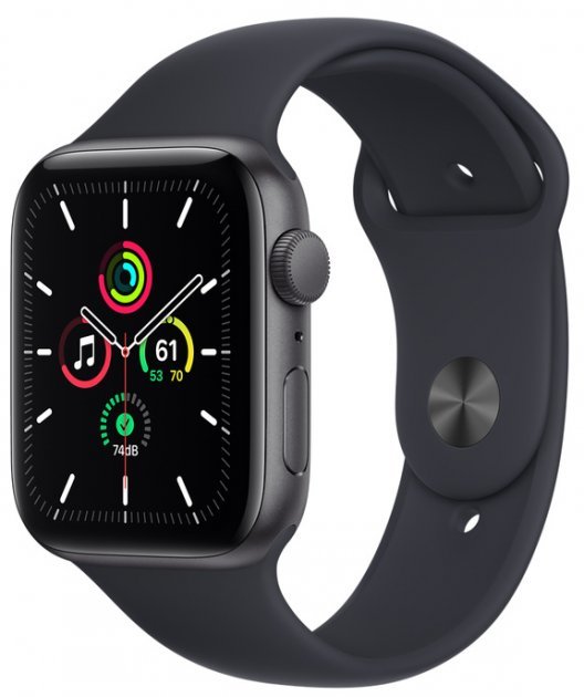 

Apple Watch Se 44mm GPS+LTE Space Gray Aluminum Case with Midnight Sport Band (MKRR3)