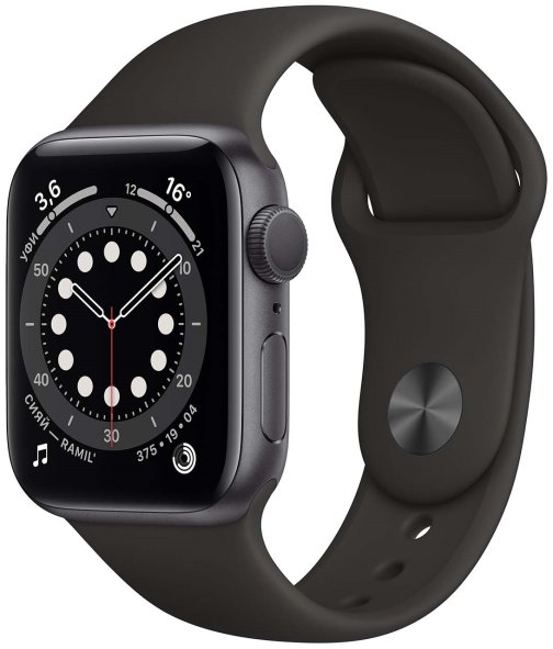 Акція на Apple Watch Series 6 40mm GPS+LTE Space Gray Aluminum Case with Black Sport Band (M02Q3, M06P3) від Stylus