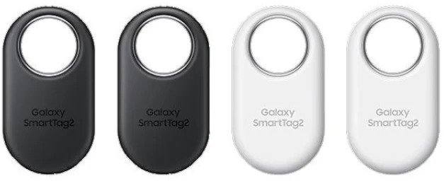 Акція на Брелок для поиска вещей и ключей Samsung Galaxy SmartTag2 2xBlack+2xWhite (4 Pack) (EI-T5600KWEG) від Stylus