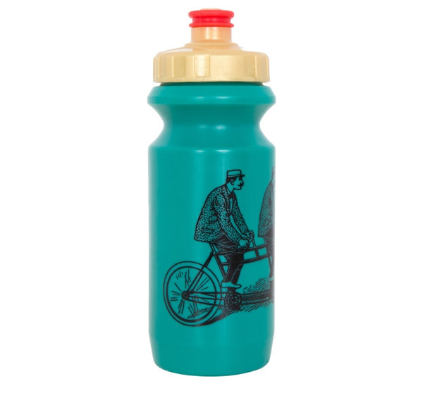 

Фляга Green Cycle Dudes on bike 0.6л с большим соском, red nipple/golden cap/green bottle (BOT-27-72)