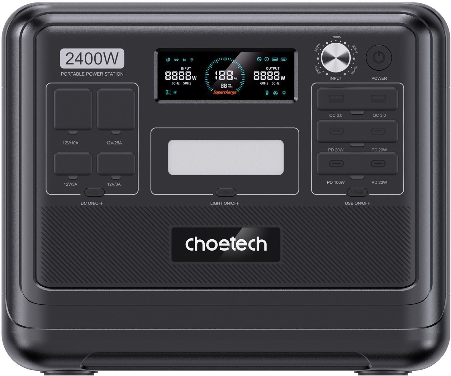 

Зарядная станция Choetech 2400W 2048Wh Black (BS008)