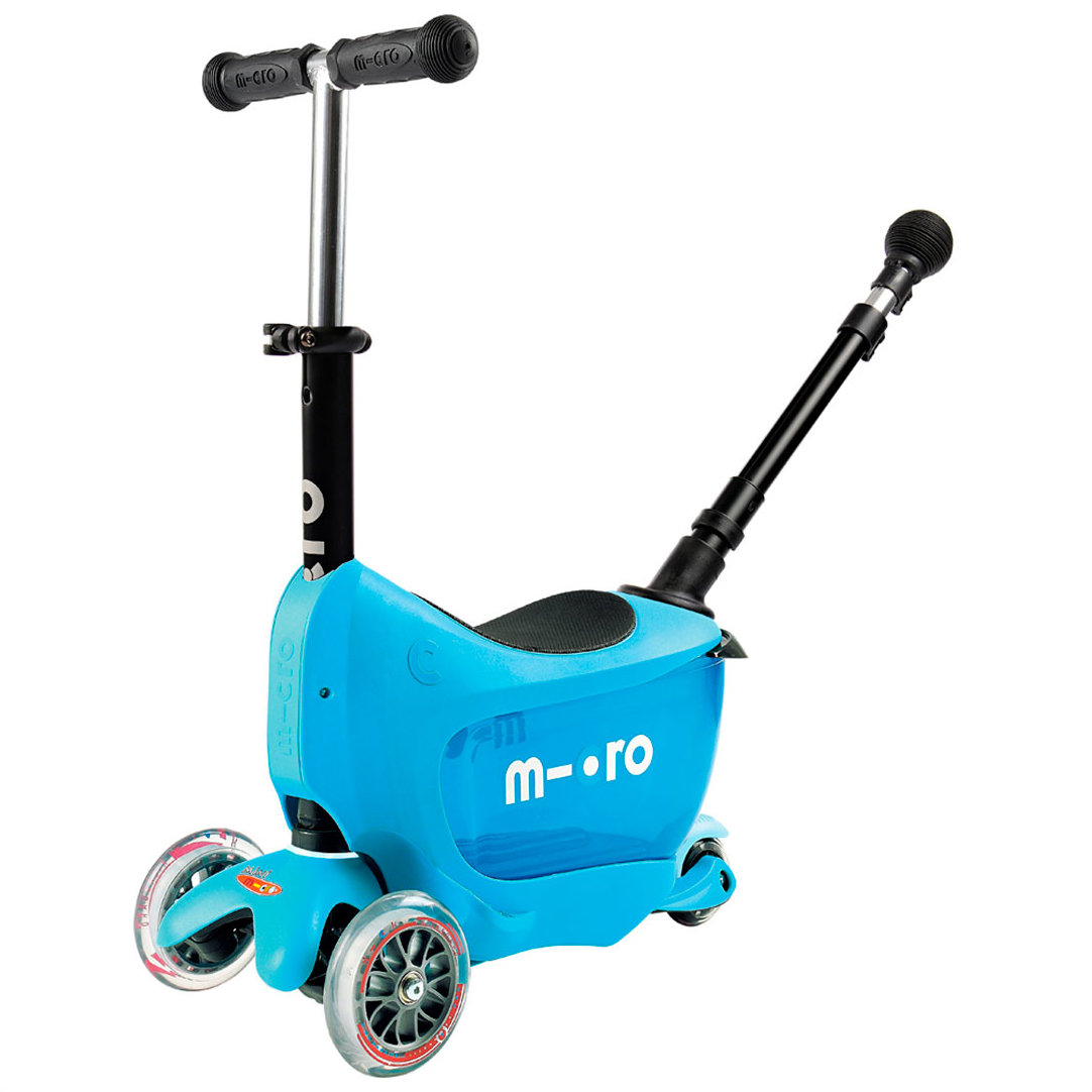 

Самокат Micro Mini2go Deluxe Plus - Голубой (до 50 kg, до 20 kg с сидением, 3-х колесный) MMD034