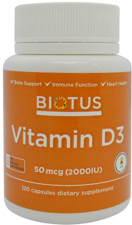 

Biotus Vitamin D3, 2000 ME, 120 Capsules (BIO-530081)