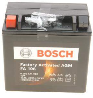 Акція на Мотоциклетный аккумулятор 12В Bosch 6СТ-12 Аз (0 986 FA1 150) від Stylus