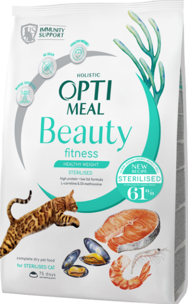 Акція на Сухой корм Optimeal Beauty Fitness для стерилизованных и кастрированных котов 1.5 кг (B1802601) від Stylus